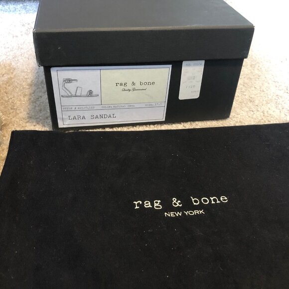 rag & bone “Lara” tan canvas and leather strappy sandals size 37.5 w/box EUC - Picture 7 of 7